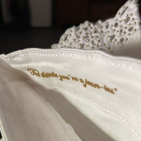 TED
BAKER Gold Bead Embroidered Hem Lillya Dainty Studded Jean retail $175 NWT - Picture 14 of 15